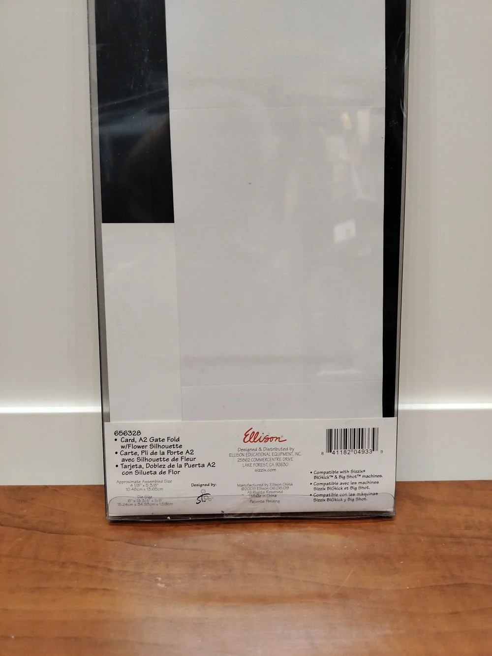 Sizzix Bigz Die Card, A2 Gate Fold W/Flower Silhouette Model 656328 XL 12